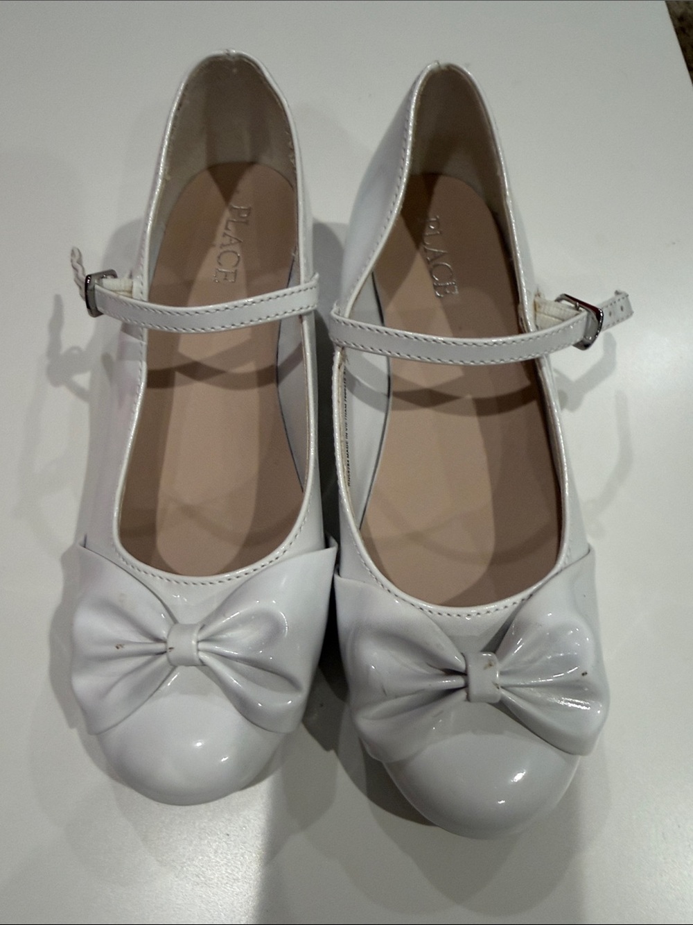 The Children's Place White Patent Mary Jane Dress Shoes with Bows